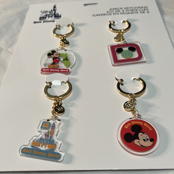 4pcs Disney 50th Anniversary Collection Keychains Mickey Mouse Cinderella Castle - Picture 9 of 13